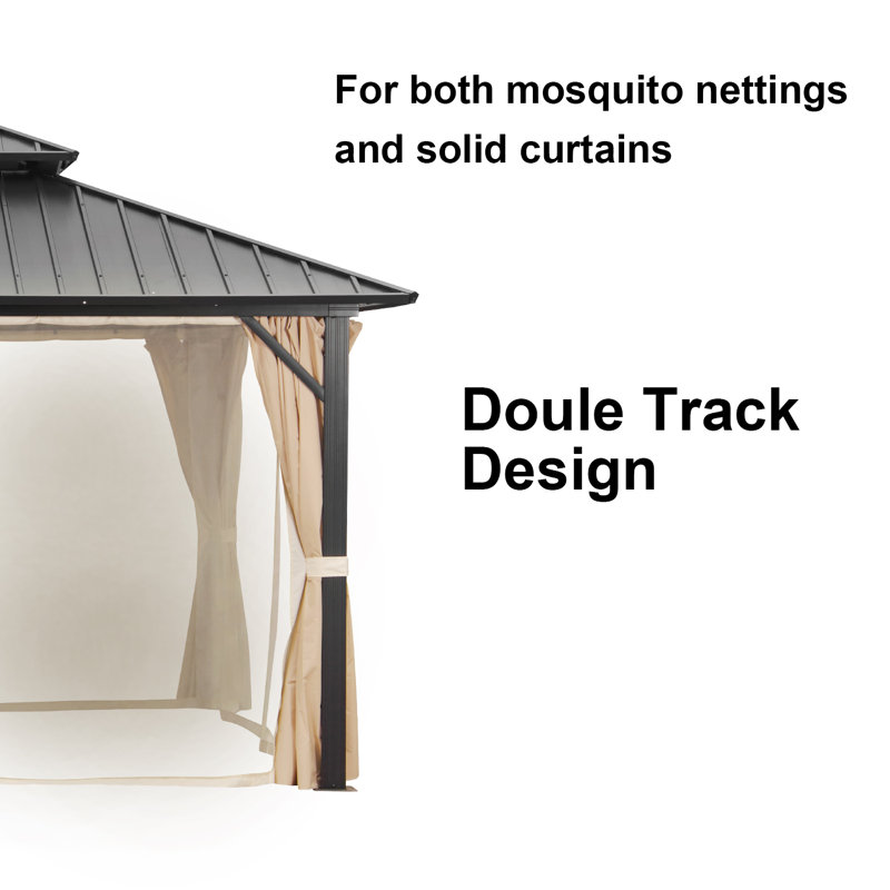 Zenova 12 Ft. W x 10 Ft. D Aluminum Patio Gazebo & Reviews Wayfair